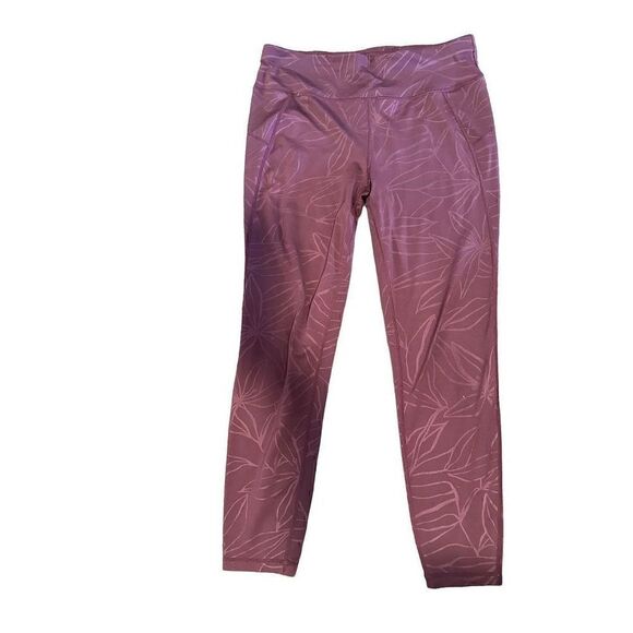 Sweaty Betty- All Day Emboss 7/8 Leggings 4 Way Stretch Leggings Maroon, Medium - Picture 2 of 13